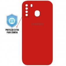 Capa para Samsung Galaxy A21 - Case Emborrachada Protector Vermelha